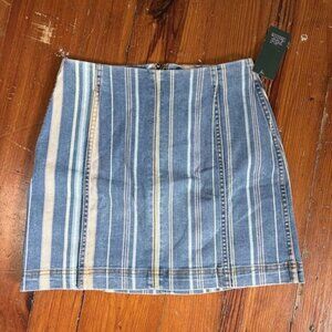 NWT Wild Fable Women’s Size 2 Mini Denim Skirt Multi Color Striped Stretch